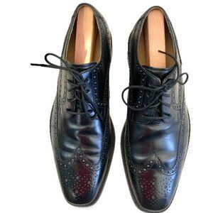 COLE HAAN Collection Men’s Size 11.5 M Black Leather Wing Tip Oxford Shoes. EUC